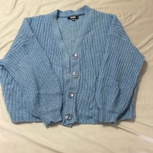 Baby blue cropped cardigan